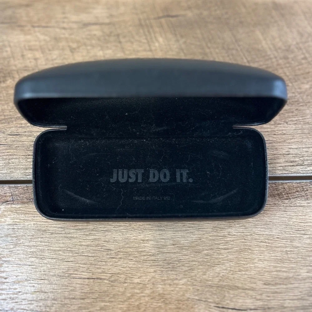 Nike Eyeglasses Case Black Hard Shell Sunglass Holder Just Do It Made in Italy‎